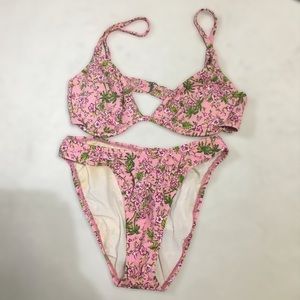 Vintage JANTZEN High Rise Palms Bikini Set M